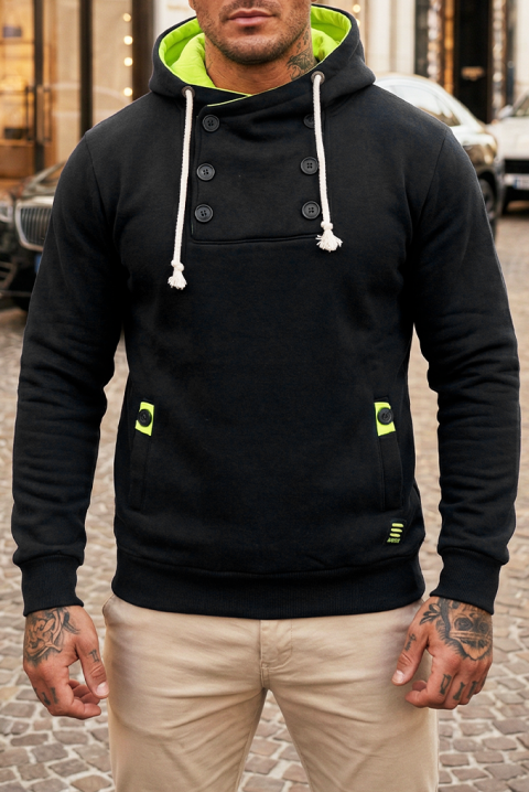 BOLTONO BLACK férfi pulóver, Szín: fekete, IVET.HU - A te online butikod.