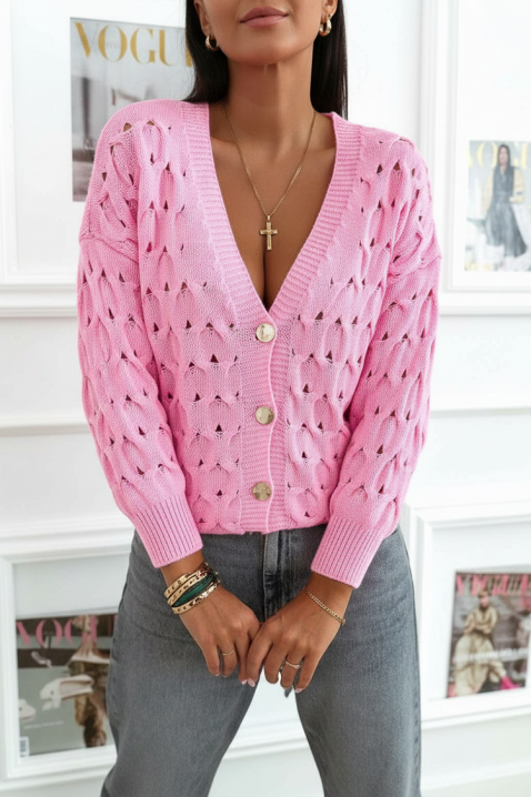 MENALZA PINK kardigán, Szín: rózsaszín, IVET.HU - A te online butikod.