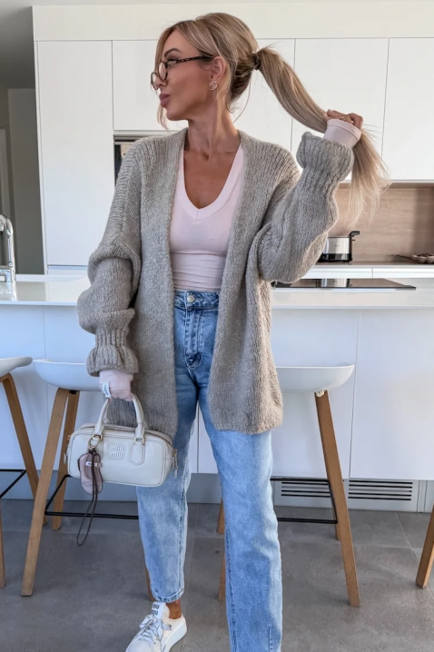 POLIMERDA GREY kardigán, Szín: szürke, IVET.HU - A te online butikod.