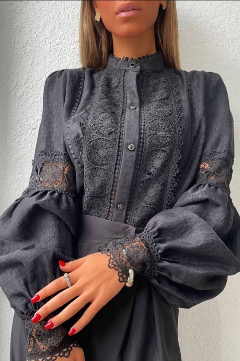 MARTEMONA BLACK női blúz, Szín: fekete, IVET.HU - A te online butikod.