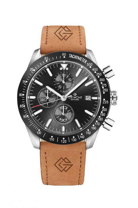 Giewont Chronograph Sapphire Black férfi karóra, Szín: fekete, IVET.HU - A te online butikod.
