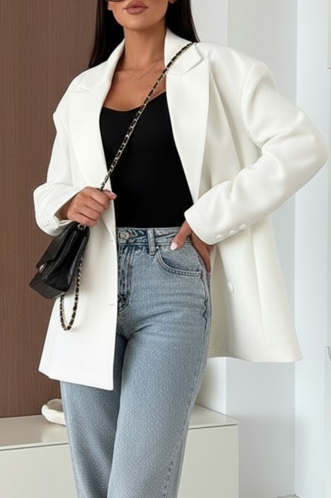 DROPILZA WHITE blézer, Szín: fehér, IVET.HU - A te online butikod.