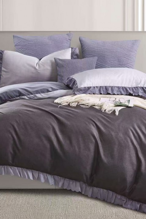 SIOGERY LILA ágyneműgarnitúra 200x220 cm pamut - 3 darabos, Szín: lila, IVET.HU - A te online butikod.