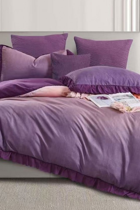 MIOGERY PURPLE ágyneműgarnitúra 200x220 cm pamut - 3 darabos, Szín: lila, IVET.HU - A te online butikod.