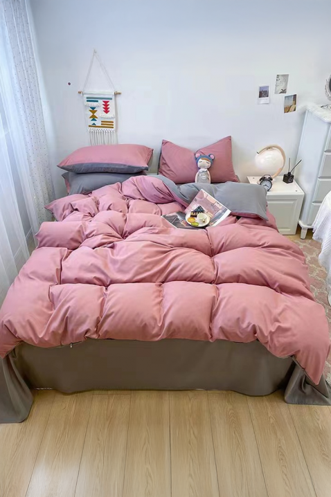 RONELMSY PINK ágyneműgarnitúra 200x220 cm pamut - 4 darabos, Szín: rózsaszín, IVET.HU - A te online butikod.