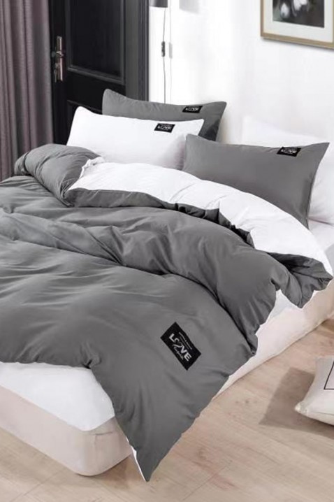 TRENILMY GREEN ágyneműgarnitúra 200x220 cm pamut - 3 darabos, Szín: grafitszürke, IVET.HU - A te online butikod.