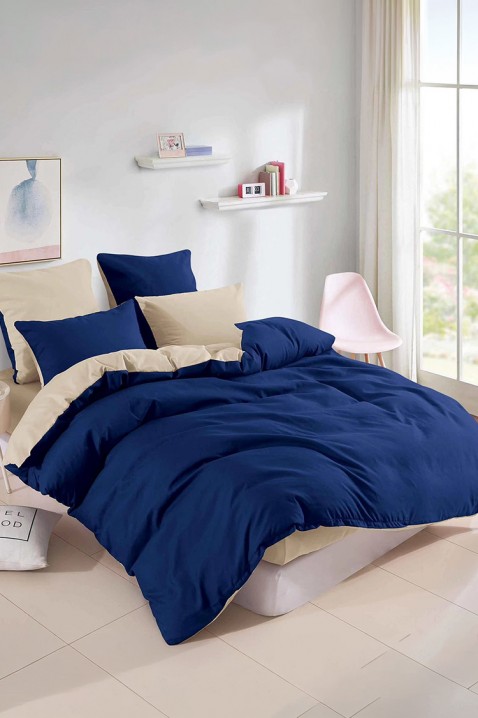 SINELY ágyneműgarnitúra 160x200 cm pamut - 4 darabos, Szín: sötétkék, IVET.HU - A te online butikod.