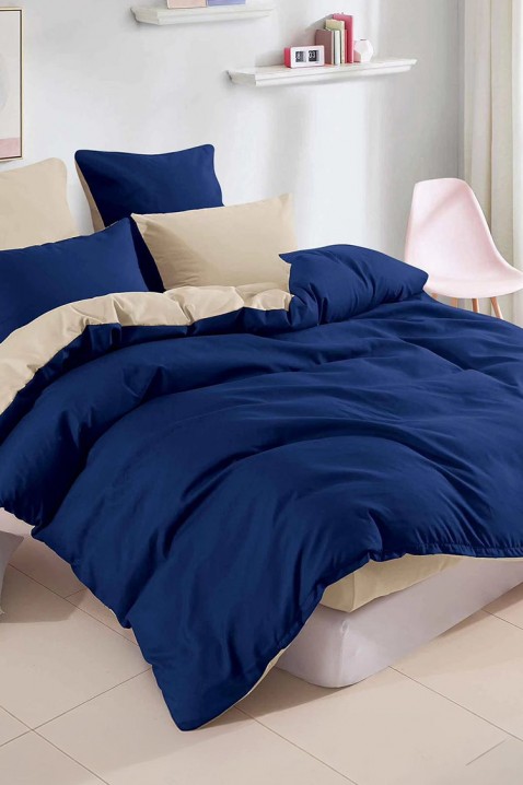 SINELY ágyneműgarnitúra 160x200 cm pamut - 4 darabos, Szín: sötétkék, IVET.HU - A te online butikod.