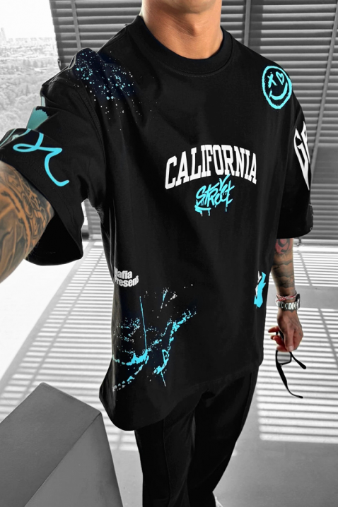 LARGONZO BLACK férfi póló, Szín: fekete, IVET.HU - A te online butikod.