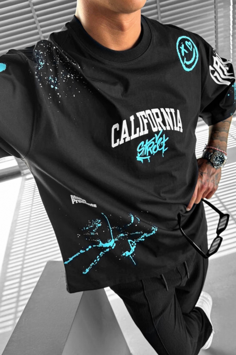 LARGONZO BLACK férfi póló, Szín: fekete, IVET.HU - A te online butikod.