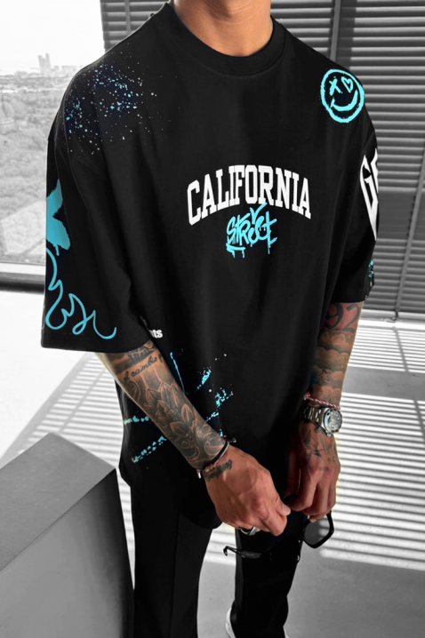 LARGONZO BLACK férfi póló, Szín: fekete, IVET.HU - A te online butikod.