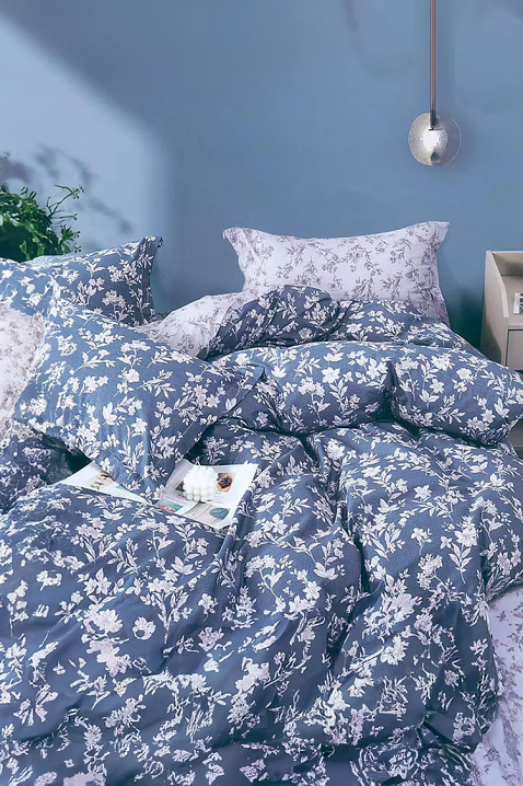ZERDOLFA ágyneműgarnitúra 160x200 cm pamut - 4 darabos, Szín: kék, IVET.HU - A te online butikod.
