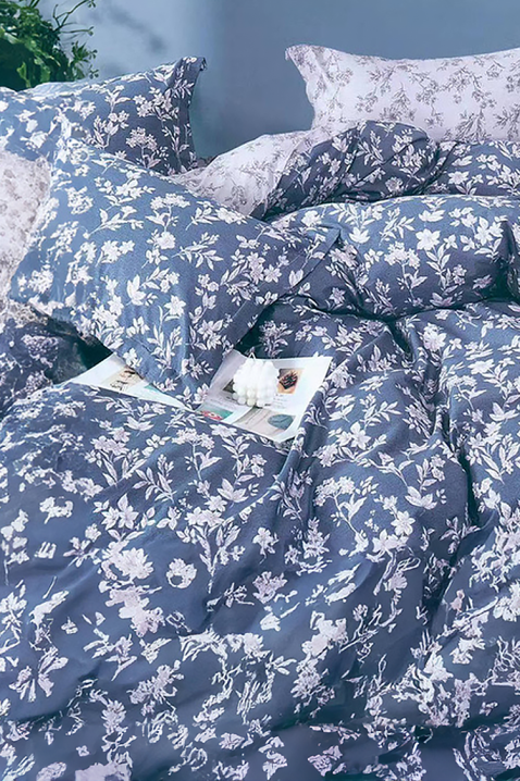 ZERDOLFA ágyneműgarnitúra 160x200 cm pamut - 4 darabos, Szín: kék, IVET.HU - A te online butikod.