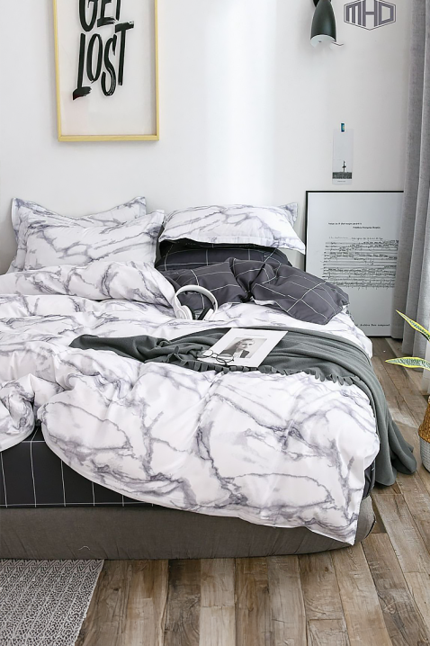 ANARELFA ágyneműgarnitúra 160x200 cm pamut - 4 darabos, Szín: szürke, IVET.HU - A te online butikod.