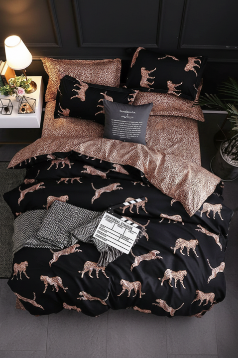 BLUNEGA ágyneműgarnitúra 160x200 cm pamut - 4 darabos, Szín: fekete, IVET.HU - A te online butikod.