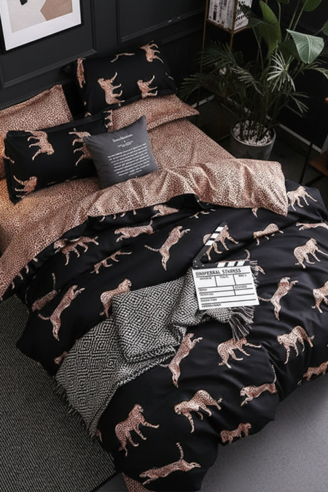 BLUNEGA ágyneműgarnitúra 160x200 cm pamut - 4 darabos, Szín: fekete, IVET.HU - A te online butikod.