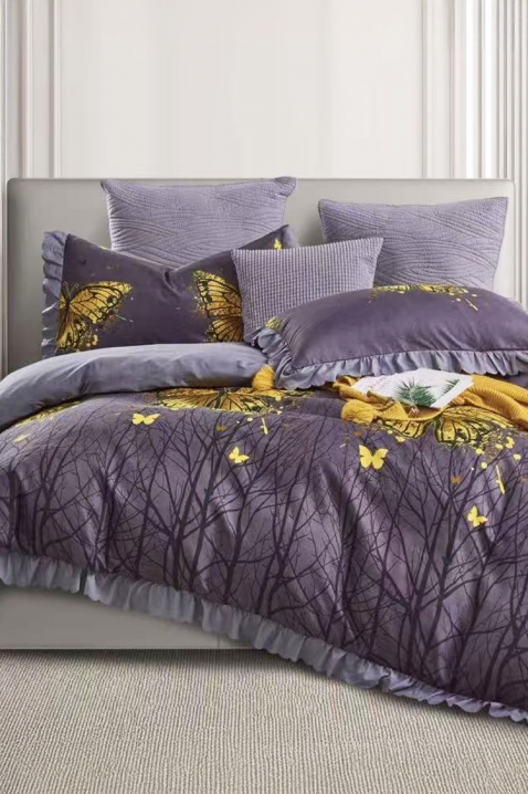 MELIORSA 200x220 cm pamut - 3 darabos ágyneműgarnitúra, Szín: lila, IVET.HU - A te online butikod.