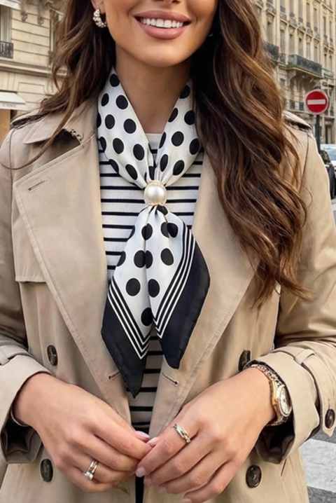 FOLINZA kendő, Szín: fekete és fehér, IVET.HU - A te online butikod.