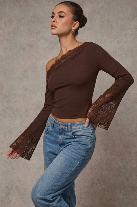 ZAROLIA BROWN női felső, Szín: barna, IVET.HU - A te online butikod.