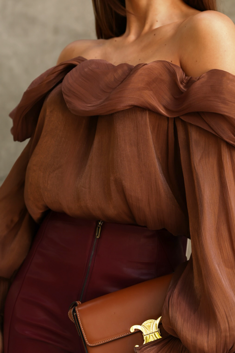 CLAMOLZA női blúz, Szín: világosbarna, IVET.HU - A te online butikod.