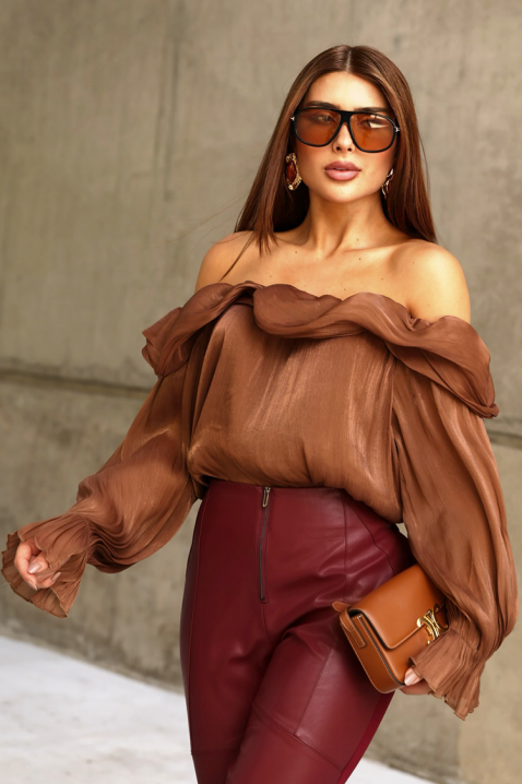 CLAMOLZA női blúz, Szín: világosbarna, IVET.HU - A te online butikod.