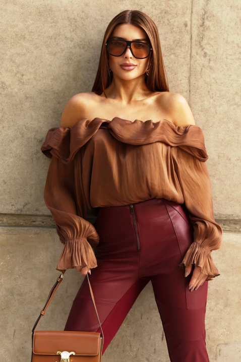 CLAMOLZA női blúz, Szín: világosbarna, IVET.HU - A te online butikod.