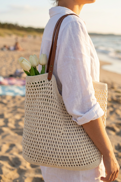 DELVONDA ECRU strandtáska, Szín: ekrü, IVET.HU - A te online butikod.