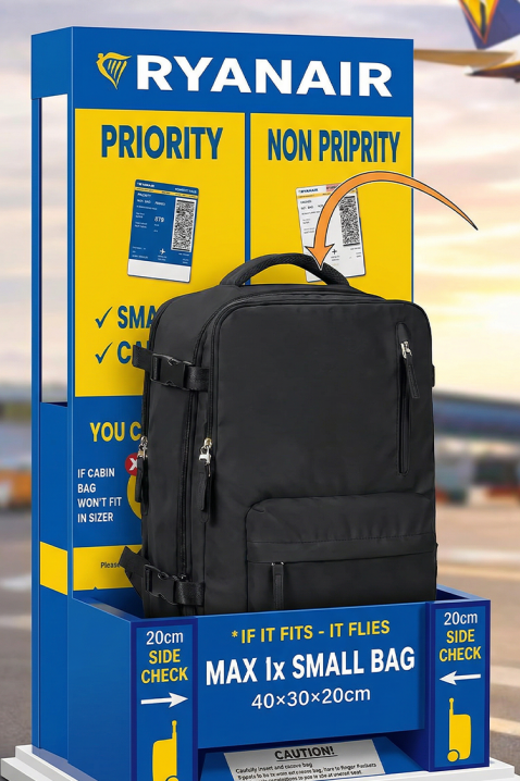 ROLNICZA FEKETE kézipoggyász hátizsák - Ryanair/Wizz Air gépekre, Szín: fekete, IVET.HU - A te online butikod.