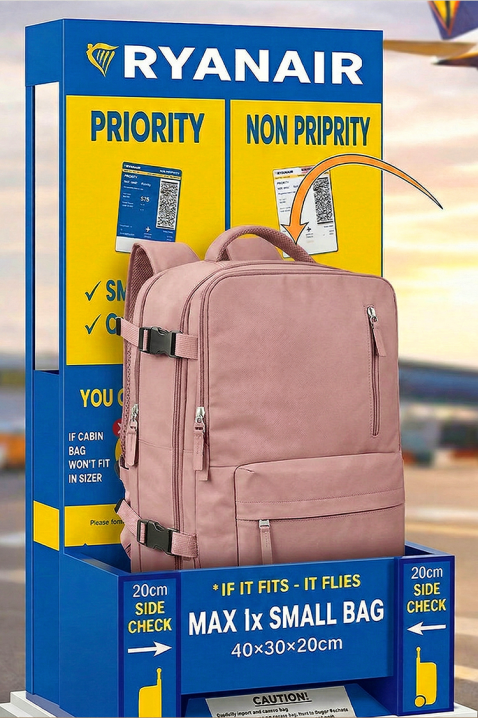 ROLNICZA PUDRA kézipoggyász hátizsák - Ryanair/Wizz Air számára, Szín: púderrózsaszín, IVET.HU - A te online butikod.