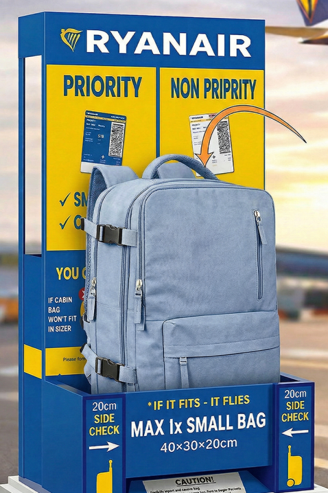 ROLNICZA SKY kézipoggyász hátizsák - Ryanair/Wizz Air járatokra, Szín: világoskék, IVET.HU - A te online butikod.