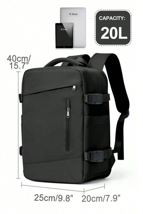 WINZONA FEKETE kézipoggyász hátizsák - Ryanair/Wizz Air gépekhez, Szín: fekete, IVET.HU - A te online butikod.