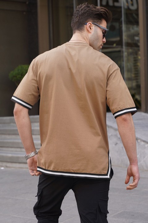 VLOMENZO CAMEL férfi póló, Szín: világosbarna, IVET.HU - A te online butikod.