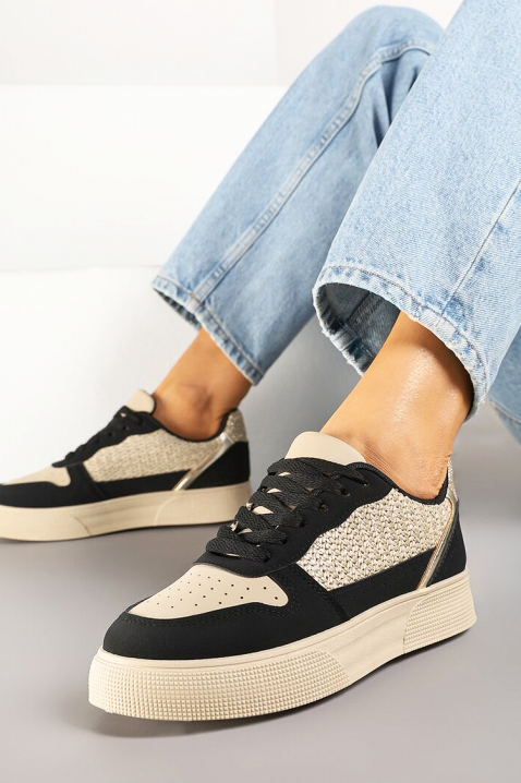 SELONZA női tornacipő, Szín: bézs/fekete, IVET.HU - A te online butikod.