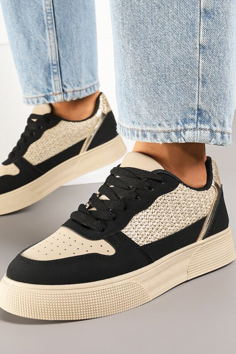 SELONZA női tornacipő, Szín: bézs/fekete, IVET.HU - A te online butikod.