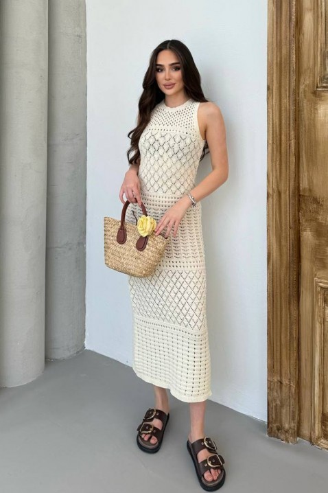 SOLMIRA ECRU kötött ujjatlan strandruha, Szín: ekrü, IVET.HU - A te online butikod.