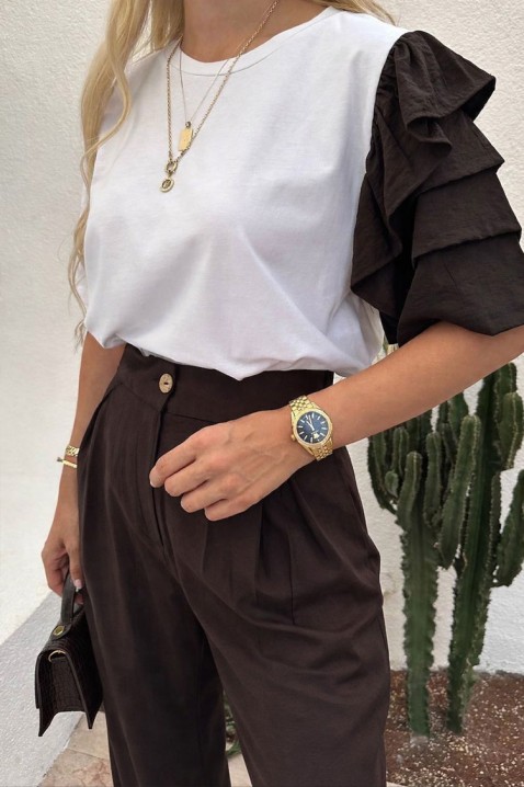 HIRDONA BROWN trendi, mindennapi szett látványos ujjal, Szín: barna, IVET.HU - A te online butikod.