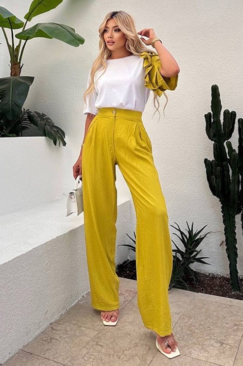 HIRDONA MUSTARD trendi, mindennapi szett látványos ujjal, Szín: mustársárga, IVET.HU - A te online butikod.