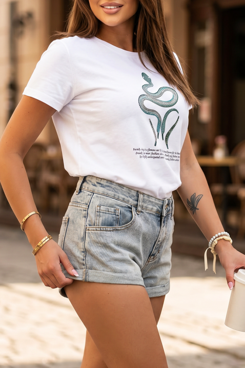 ROSARIA praktikus farmer rövidnadrág letisztult dizájnnal, Szín: denim, IVET.HU - A te online butikod.