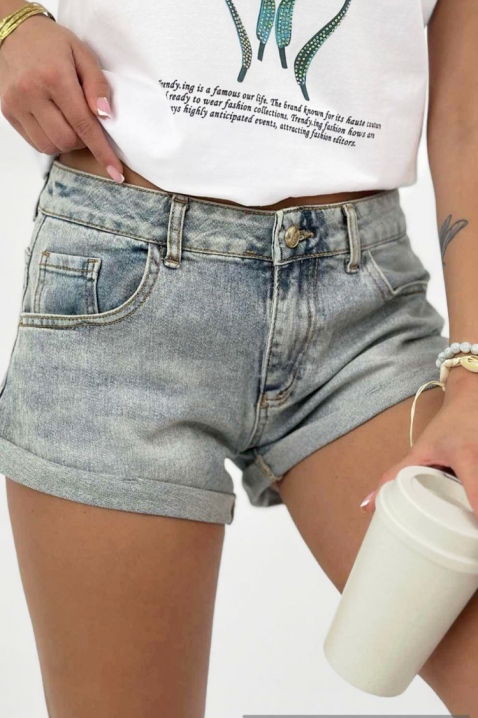 ROSARIA praktikus farmer rövidnadrág letisztult dizájnnal, Szín: denim, IVET.HU - A te online butikod.