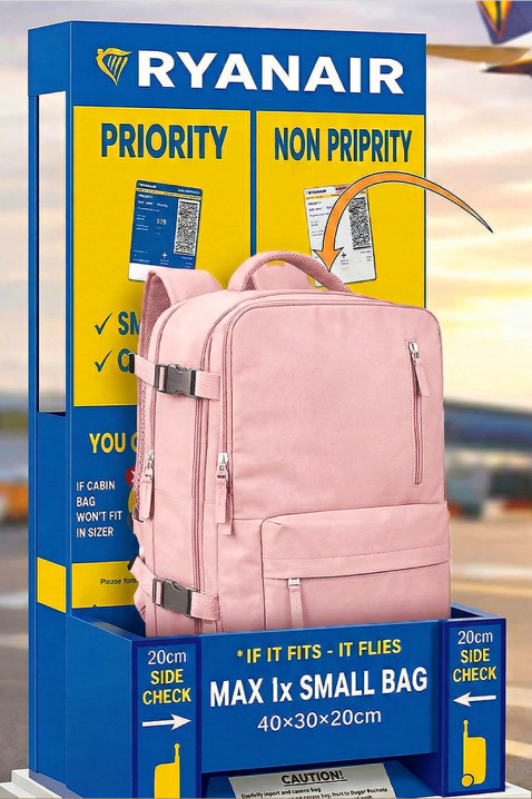 ROLNICZA PUDRA kézipoggyász hátizsák - Ryanair/Wizz Air számára, Szín: púderrózsaszín, IVET.HU - A te online butikod.