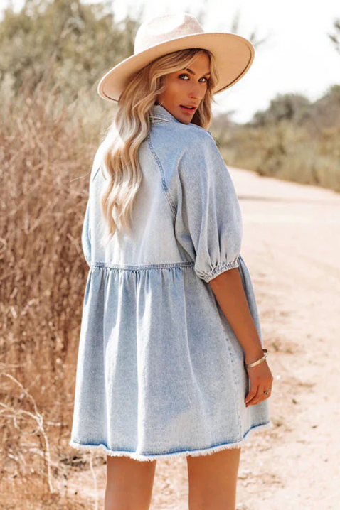 OLBIA nyári rövid farmerruha gombokkal, Szín: denim, IVET.HU - A te online butikod.