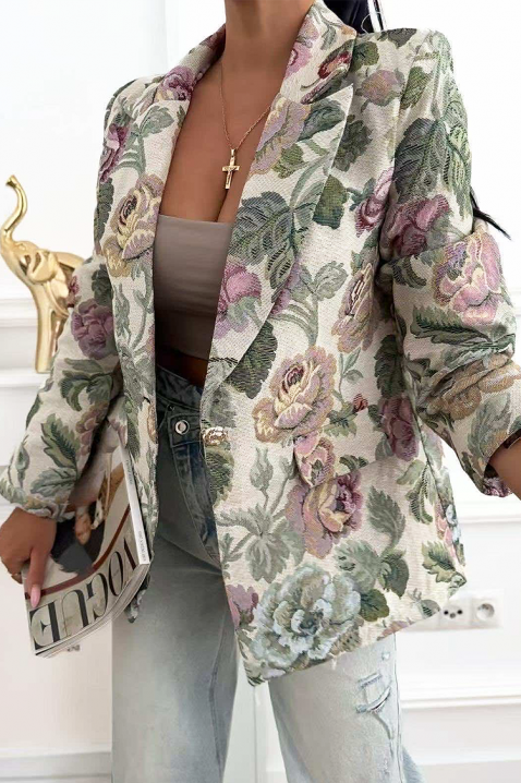 KELSY női klasszikus blézer divatos virágmintás, Szín: multicolor, IVET.HU - A te online butikod.