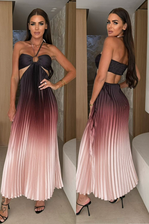 GINEVRA BLACK hosszú női rakott ruha ombre hatással, Szín: multicolor, IVET.HU - A te online butikod.