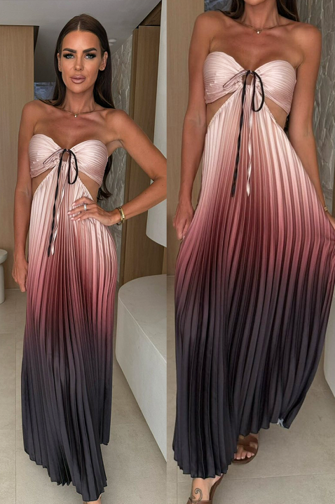 GINEVRA WHITE hosszú női rakott ruha ombre hatással, Szín: multicolor, IVET.HU - A te online butikod.