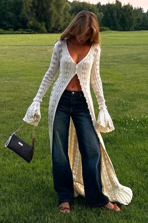 FENERITA multifunkcionális kötött kardigán légies fazonnal, Szín: bézs, IVET.HU - A te online butikod.