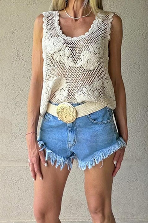 FLORINDANA vonzó bohém stílusú felső virágmotívumokkal, Szín: ekrü, IVET.HU - A te online butikod.