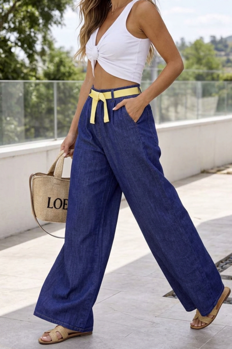 LUXERA BLUE bő szabású farmer övvel, Szín: denim, IVET.HU - A te online butikod.