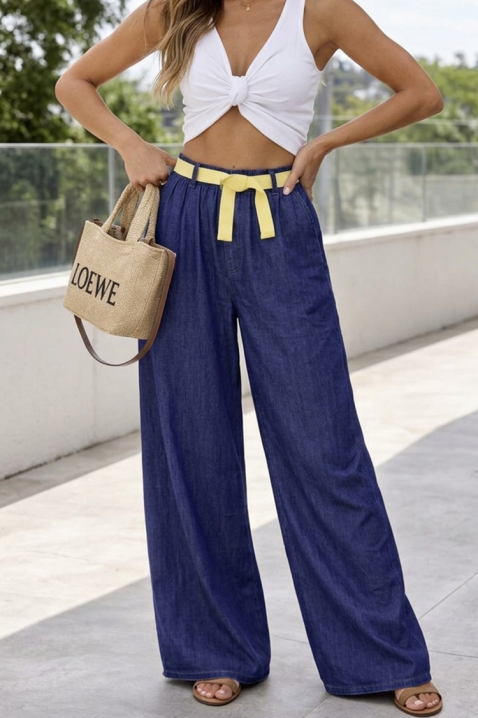 LUXERA BLUE bő szabású farmer övvel, Szín: denim, IVET.HU - A te online butikod.