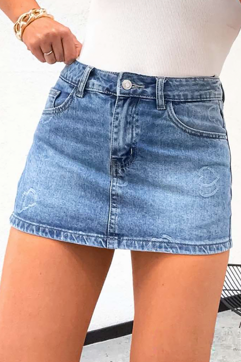 LOVIREA magas derekú farmer nadrág-szoknya, Szín: denim, IVET.HU - A te online butikod.