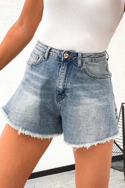 KERYNA női farmer rövidnadrág letisztult dizájnnal, Szín: denim, IVET.HU - A te online butikod.